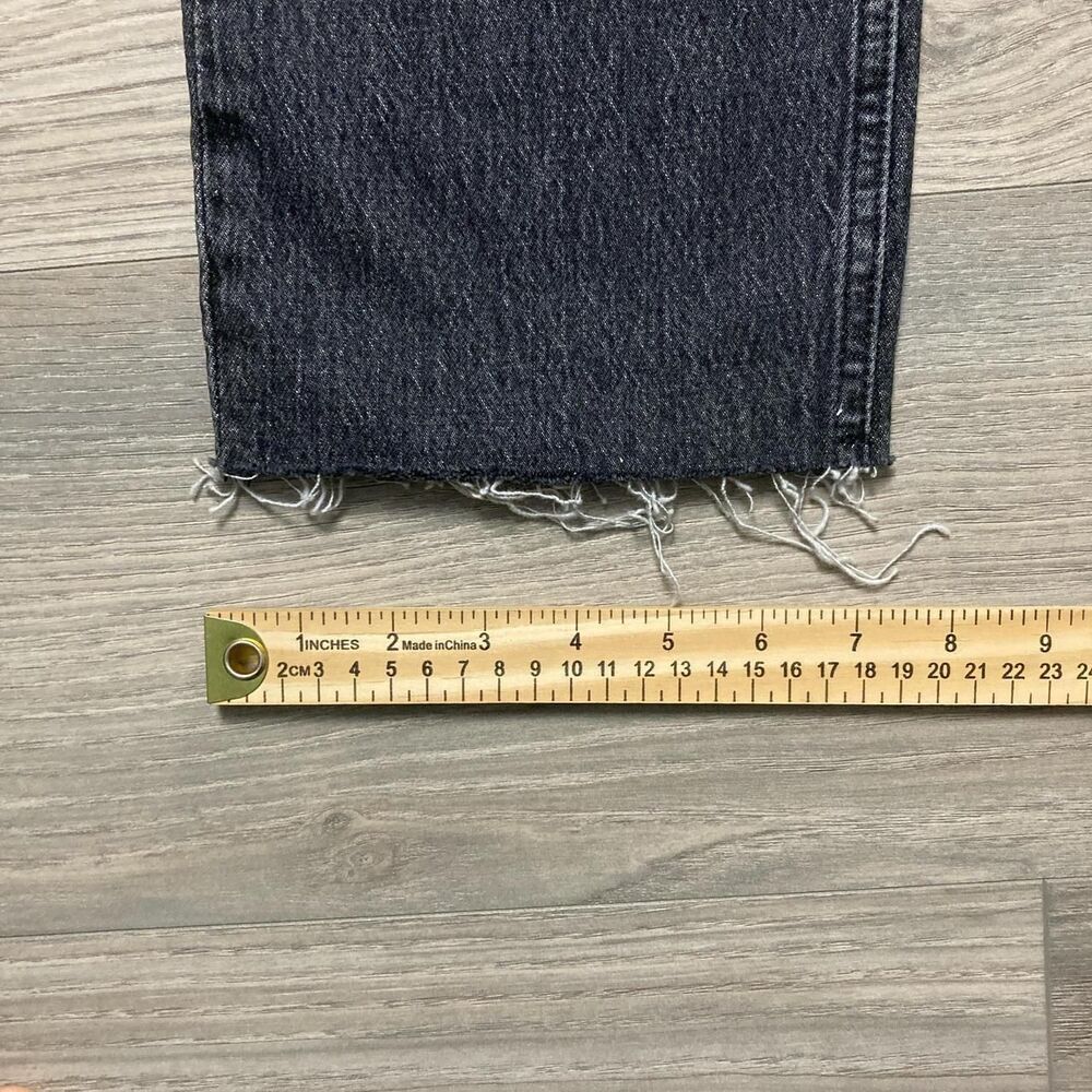 New With Tags GAP Cheeky High Rise Straight Jeans Raw Hem Washed Black Size 29 - Picture 3 of 8